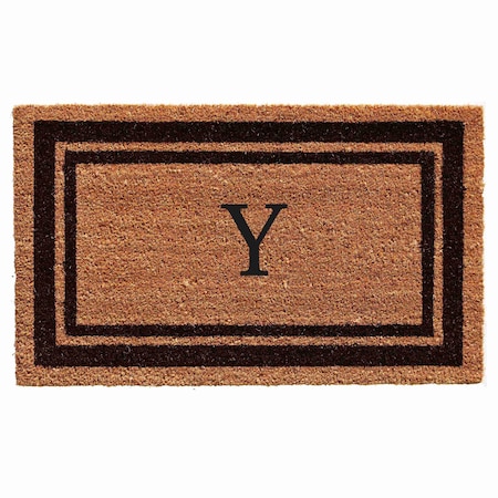 Calloway Mills Monogram Door Mat, Natural, Black, 30 in W x 48 in L 152963048Y